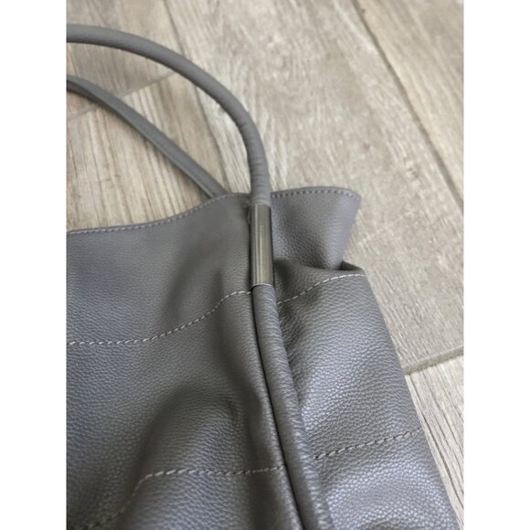 NEIMAN MARCUS Dark Gray Faux Pebbled Vegan Leather Shoulder Tote Bag Purse. Y2K - Picture 7 of 8